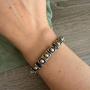 Lagos Caviar Sterling Silver 18k Yellow Gold Vintage Bracelet 8”